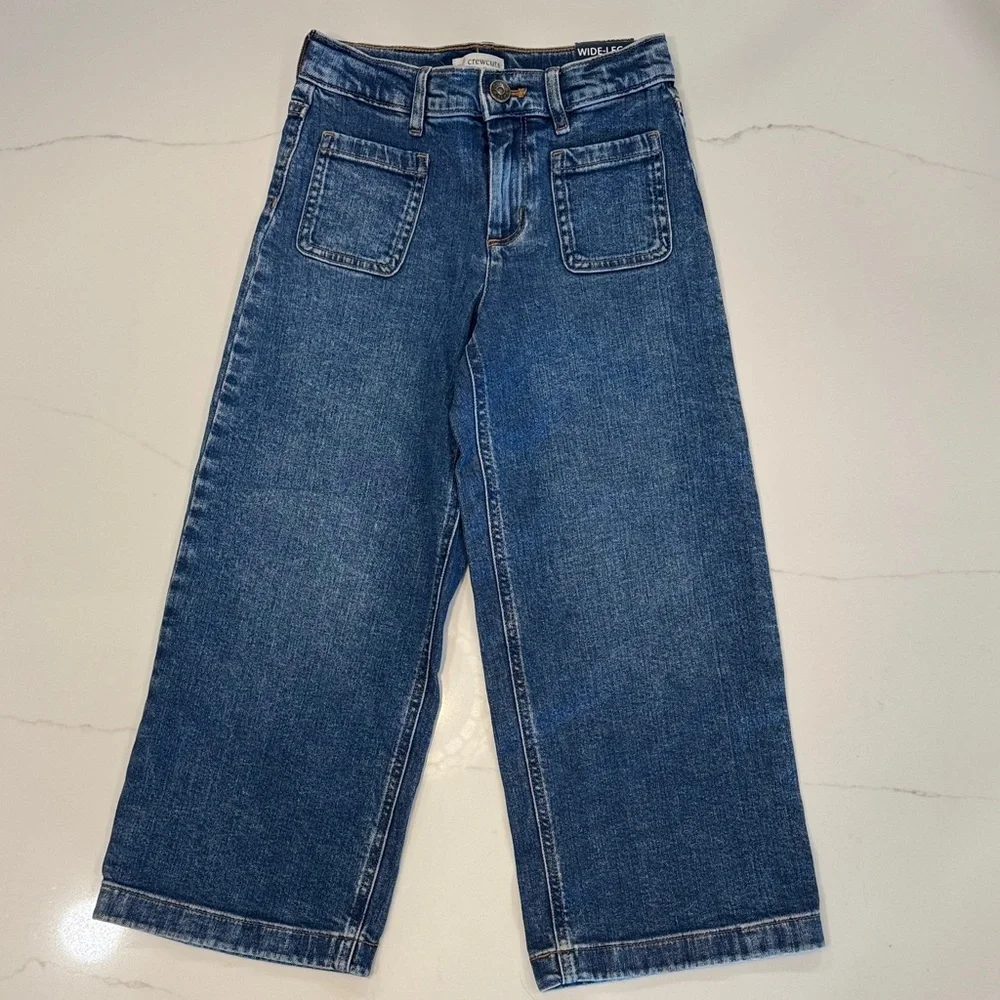 Crewcuts Girls Wide-Leg size 7 Jeans Denim NWT - Picture 1 of 4